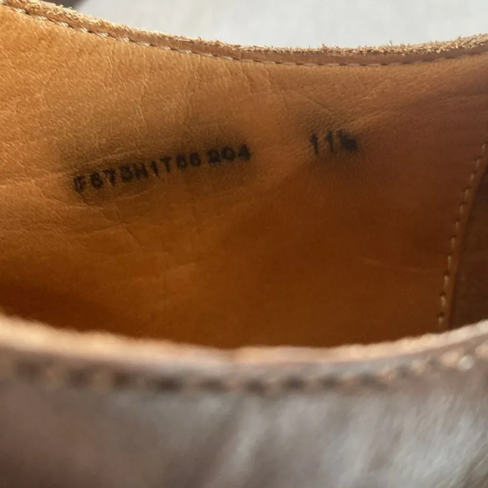 JOHN VARVATOS Men’s Brown Leather Wingtip Derbys Size 11 1/2. Handmade in Italy
